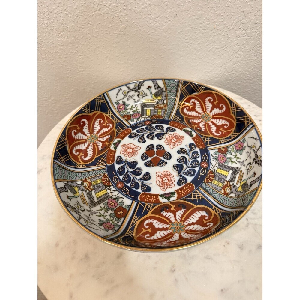 Vintage Mid Century Hand-Painted Gold Imari Plate 11” Inches